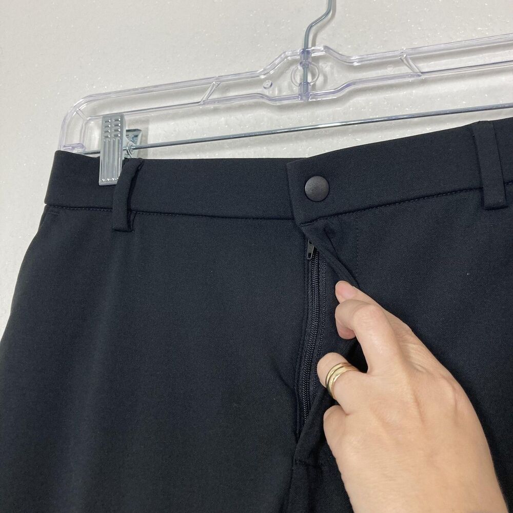 Bearbottom Pants Mens Medium Black Polyester Slim Fit Chino Elastic Waist Casual - Picture 5 of 12